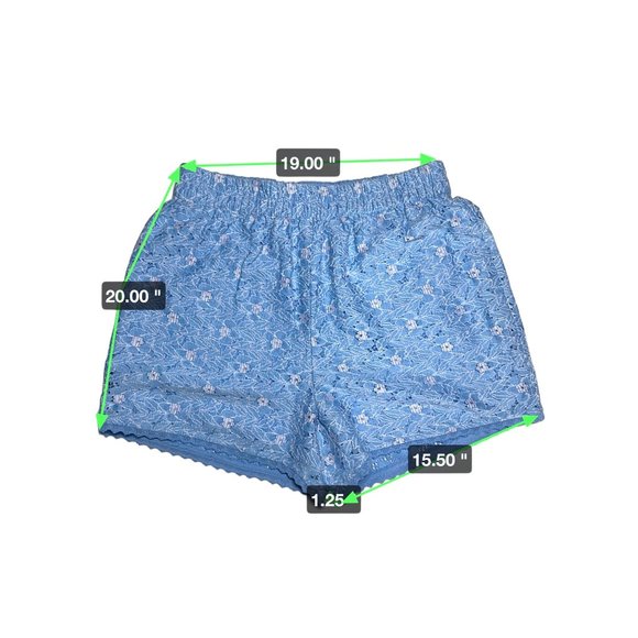 Vero Moda Shorts Soney Lace Woven Shorts Baby Blue White Floral Shorts Womens XS - Picture 6 of 8